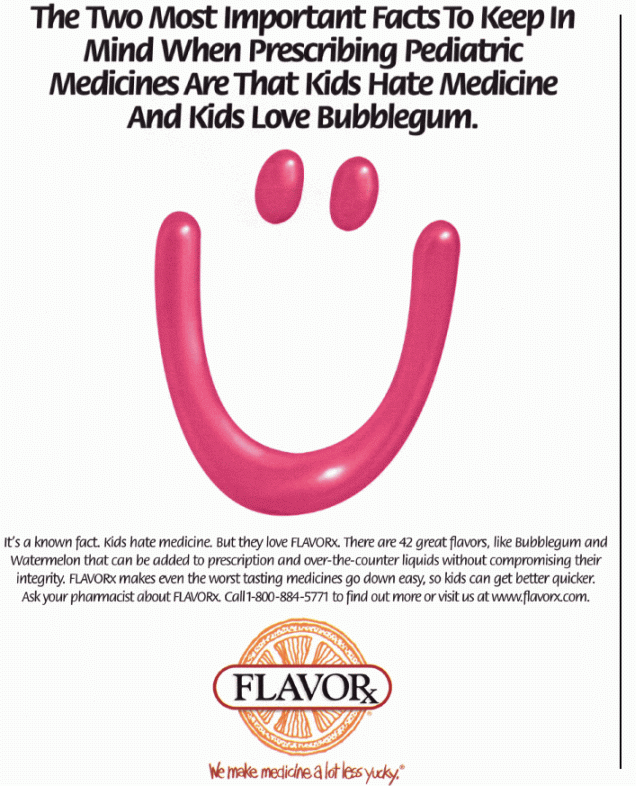 kids hate medicine and kids love bubblegum