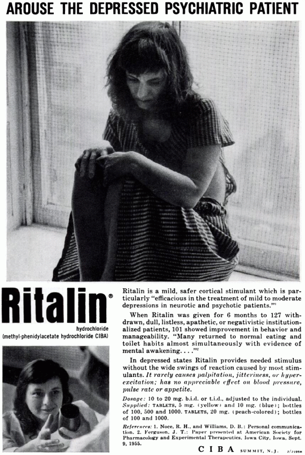 ritalin provides needed stimulus without the wide swings of reaction