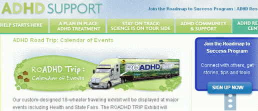 detail of Shire web site ADHDsupport.com - science is on your side